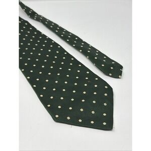 Vintage Givenchy Tie - Polyester Green Polka 4" Wide Tie